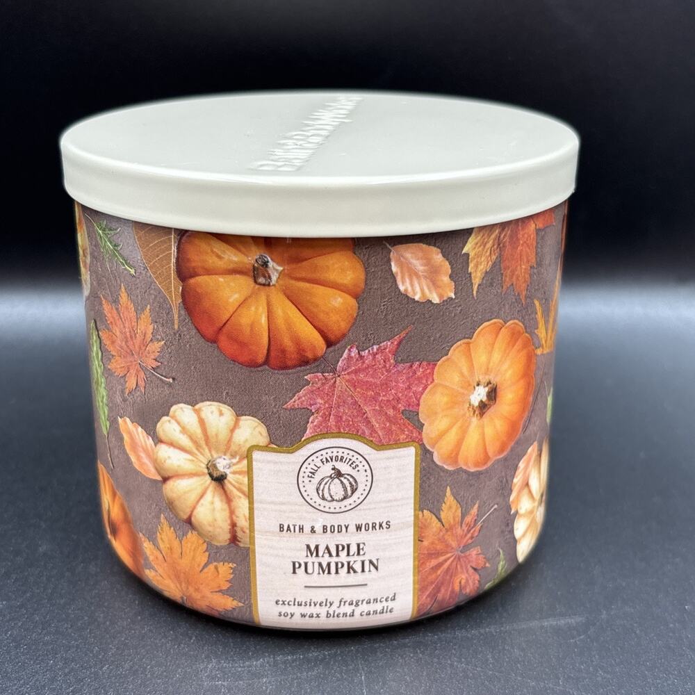 BATH & BODY WORKS 3 WICK 14.5oz CANDLE NEW Maple Pumpkin Brand New